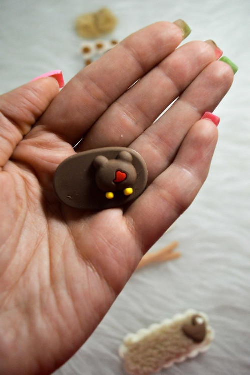 گیره موی کوچک مدل خرس شکلاتی