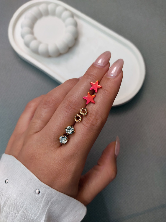 ست گوشواره 3تایی طرخ ستاره و نگین آسترا