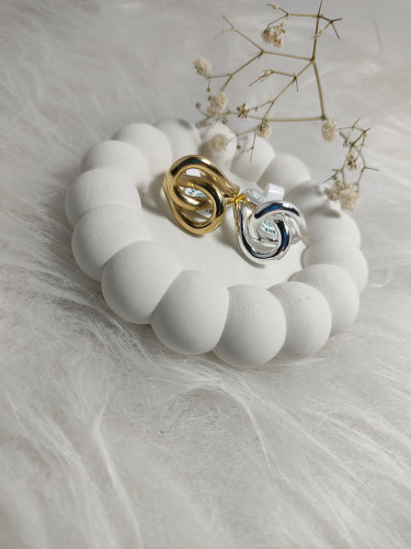 انگشتر استیل گره ای زنانه براق