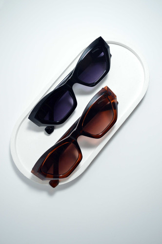 عینک آفتابی زنانه قهوه ای مدل شنل