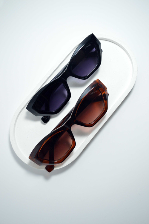 عینک آفتابی زنانه قهوه ای مدل شنل