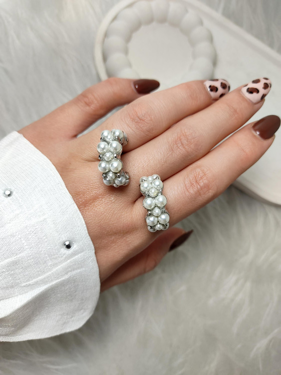 گوشواره مرواریدی زنانه حلقه ای