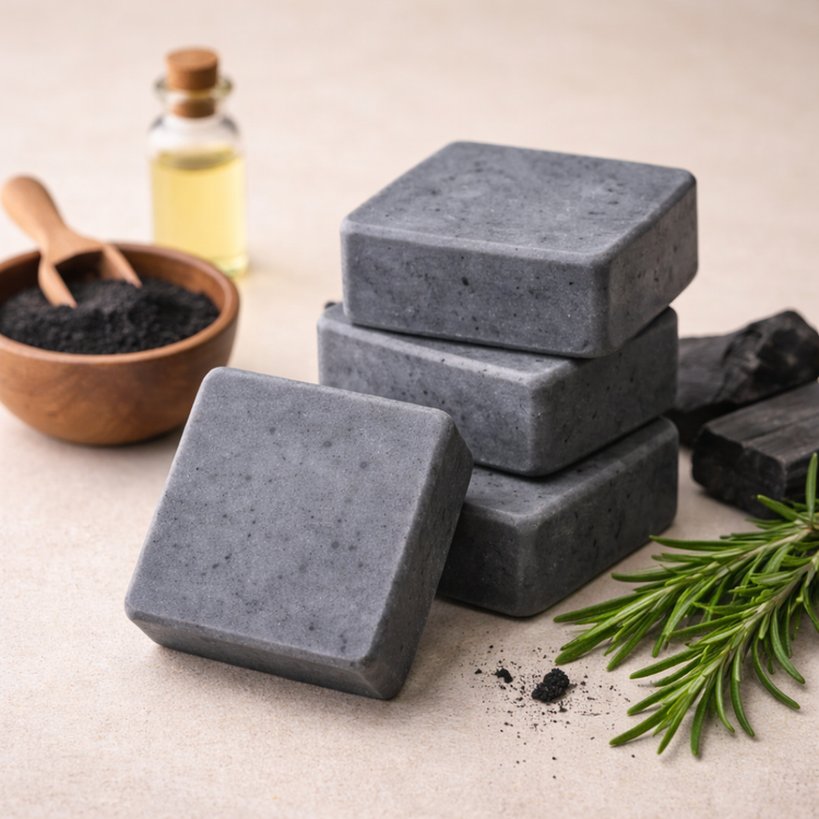 صابون دست ساز زغال فعال مربعی